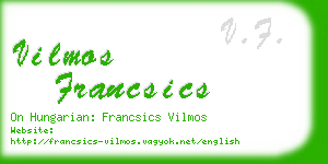 vilmos francsics business card